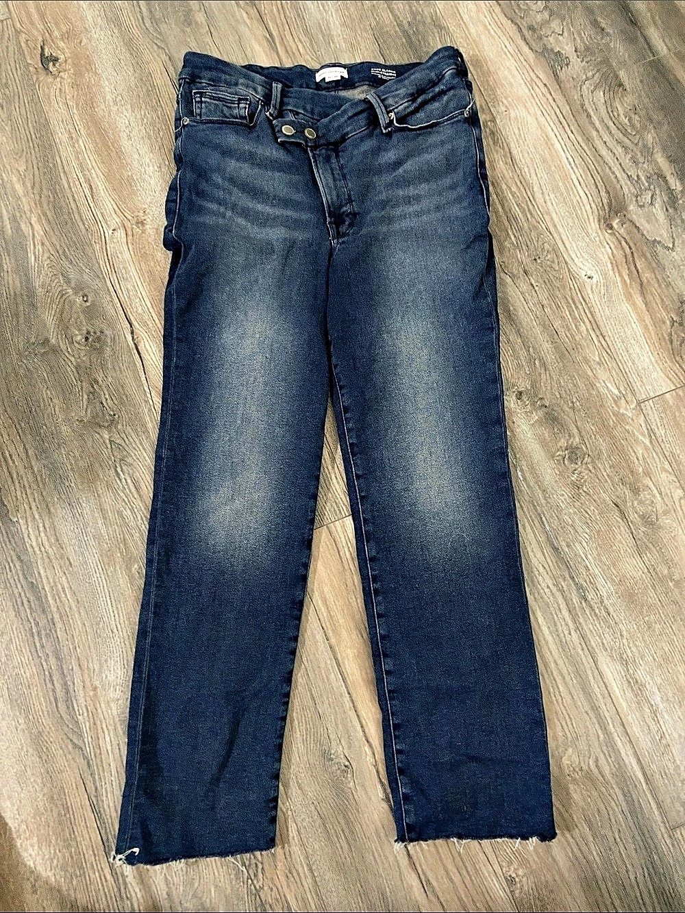 Good American Good Legs Slim Straight Blue Jeans Waist 10